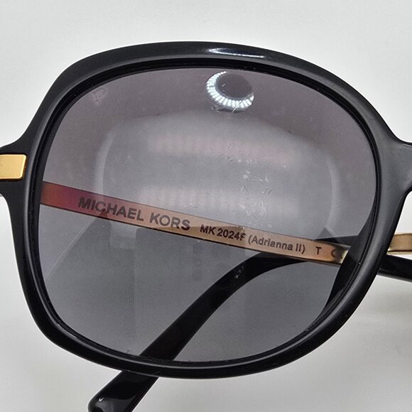 Michael Kors MK2024F Adrianna II Black Gold Frame Polarized Grey Lens Sunglasses - Picture 14 of 15